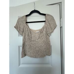 Abercrombie & Fitch Cream Polka Dot Blouse